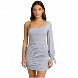 Deb One Shoulder Bodycon Dress Womens Size Large Y2K 2000 Glam Party Club Pastel